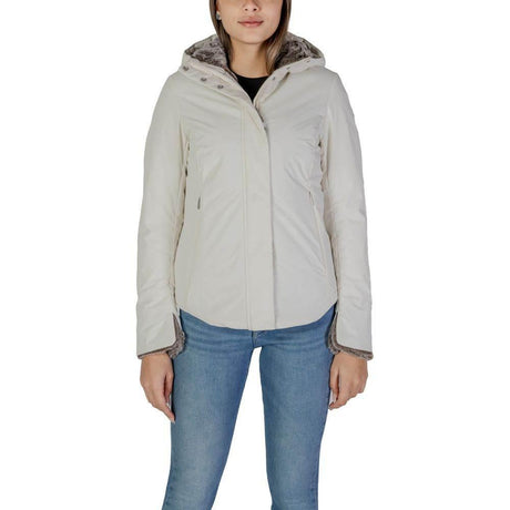 Suns Cream Polyester Jackets & Coat - Hilstor