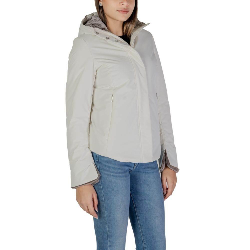 Suns Cream Polyester Jackets & Coat - Hilstor