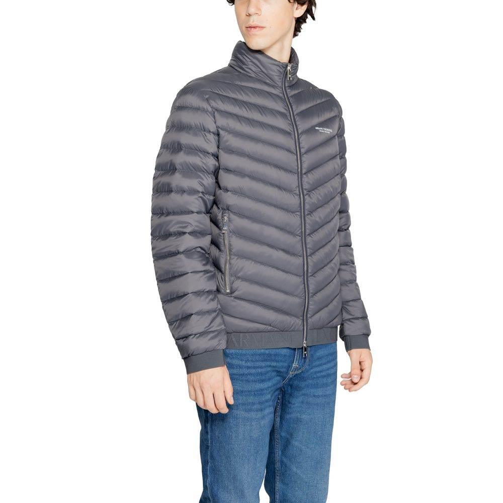 Armani Exchange Gray Polyester Jacket - Hilstor