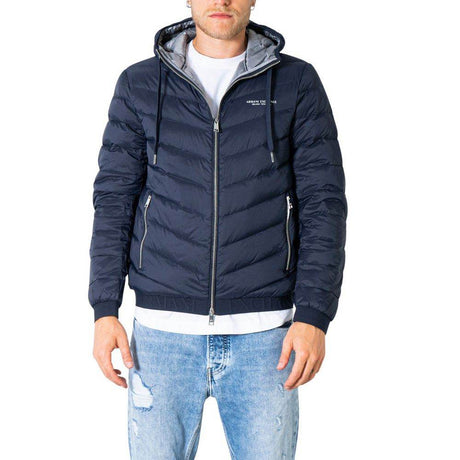 Armani Exchange Blue Polyester Jacket - Hilstor
