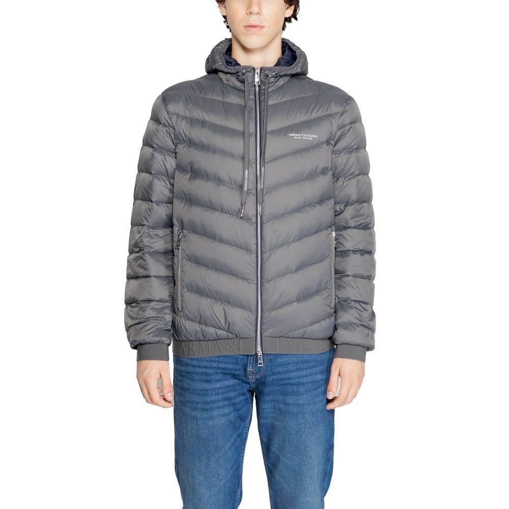 Armani Exchange Gray Polyester Jacket - Hilstor