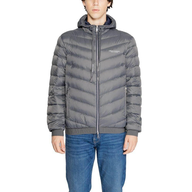 Armani Exchange Gray Polyester Jacket - Hilstor
