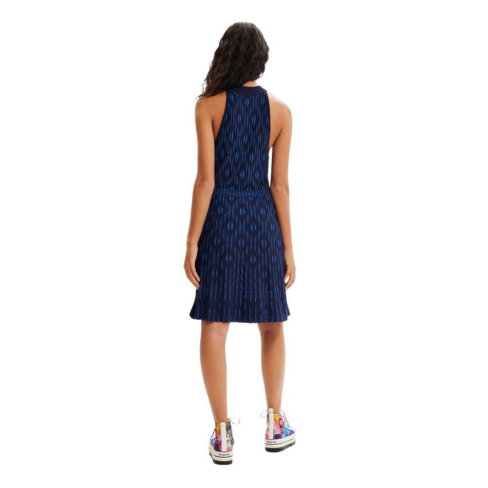 Desigual Blue Viscose Dress - Hilstor