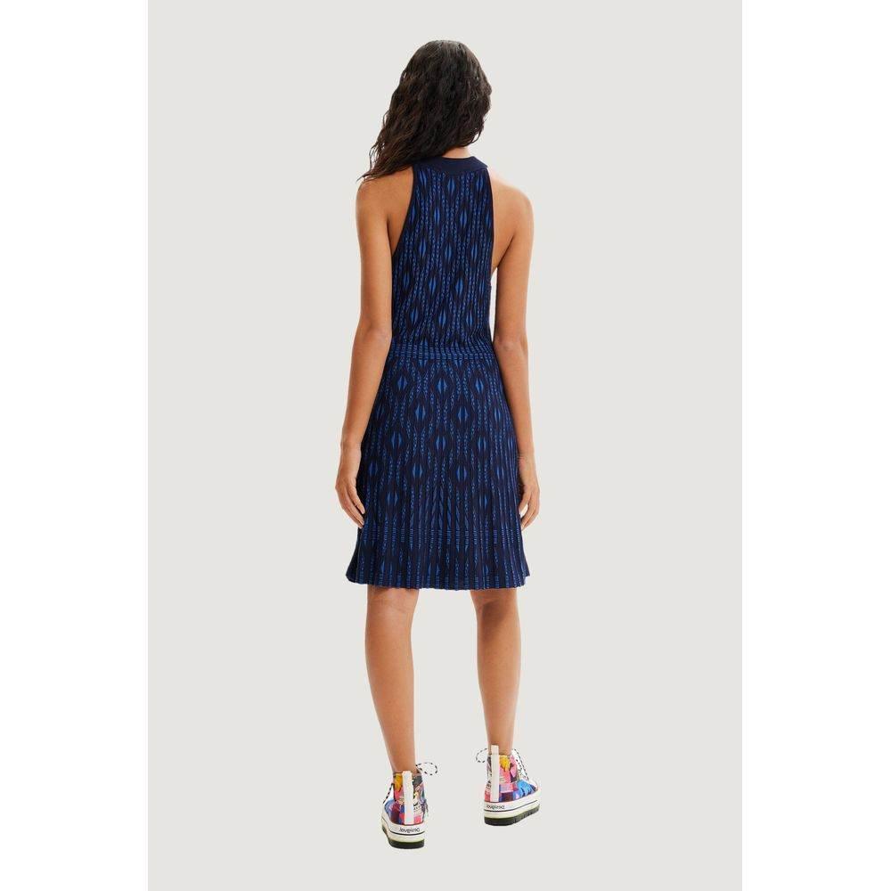 Desigual Blue Viscose Dress - Hilstor