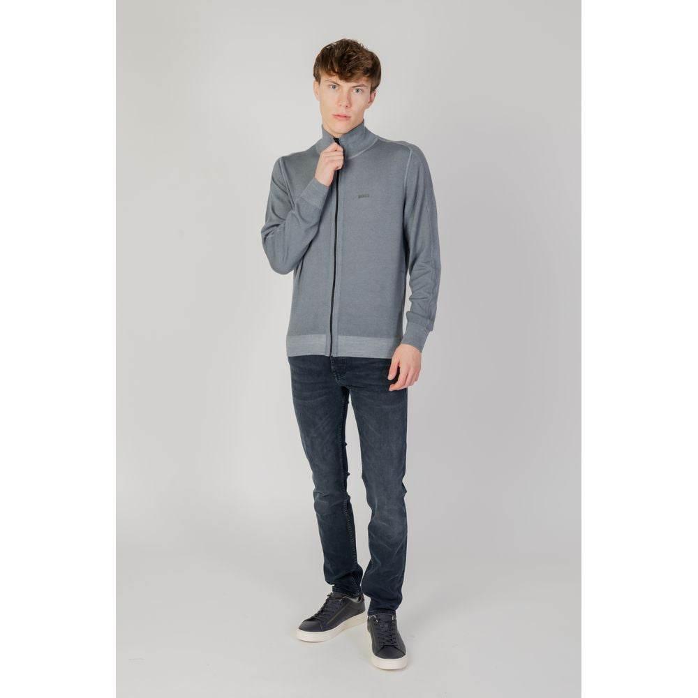 Hugo Boss Gray Wool Cardigan - Hilstor