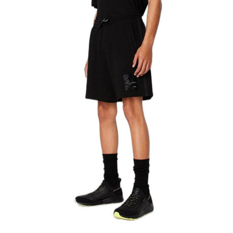 Armani Exchange Black Cotton Short - Hilstor