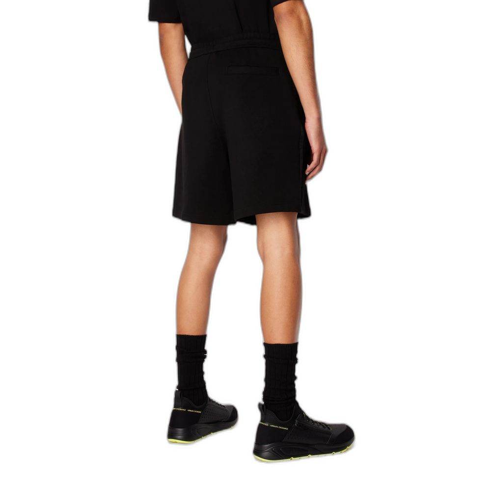 Armani Exchange Black Cotton Short - Hilstor