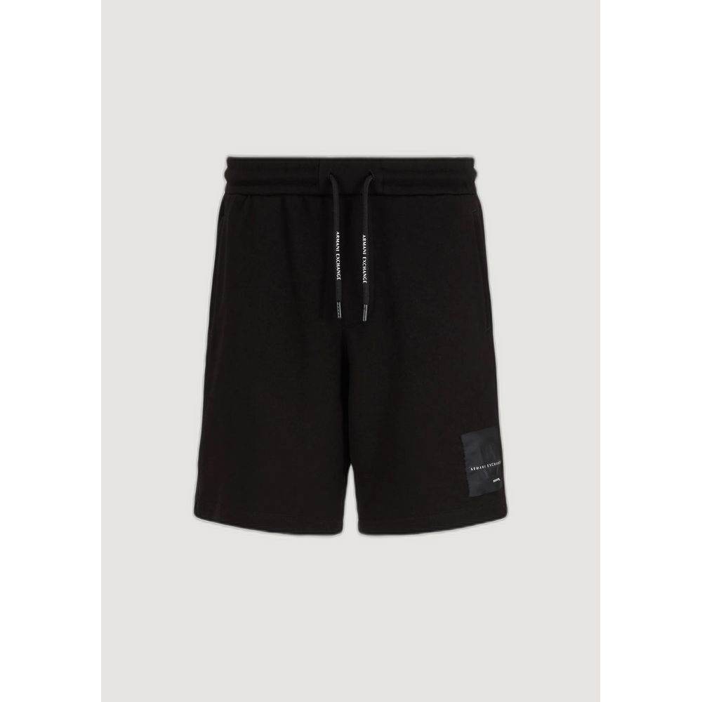 Armani Exchange Black Cotton Short - Hilstor