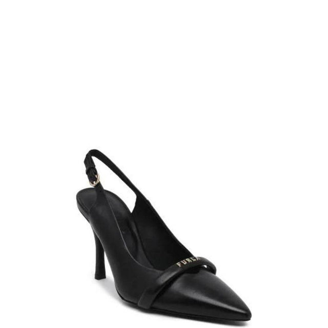Furla Black Leather Sandal - Hilstor