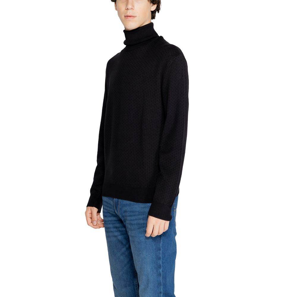 Armani Exchange Black Cotton Sweater - Hilstor