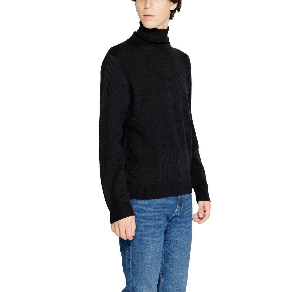 Armani Exchange Black Cotton Sweater - Hilstor