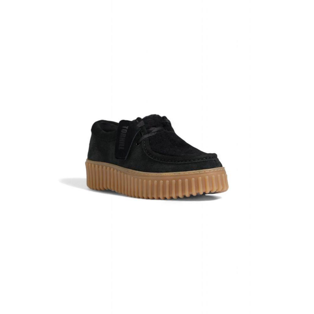 Clarks Black Sponge Flat Shoe - Hilstor
