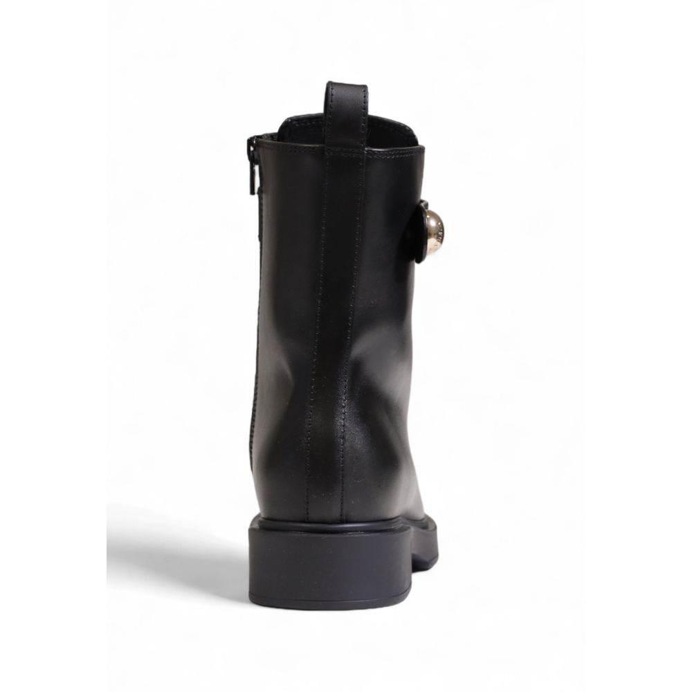 Furla Black Leather Boot - Hilstor