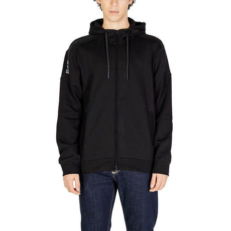 EA7 Emporio Armani Black Cotton Hoody - Hilstor