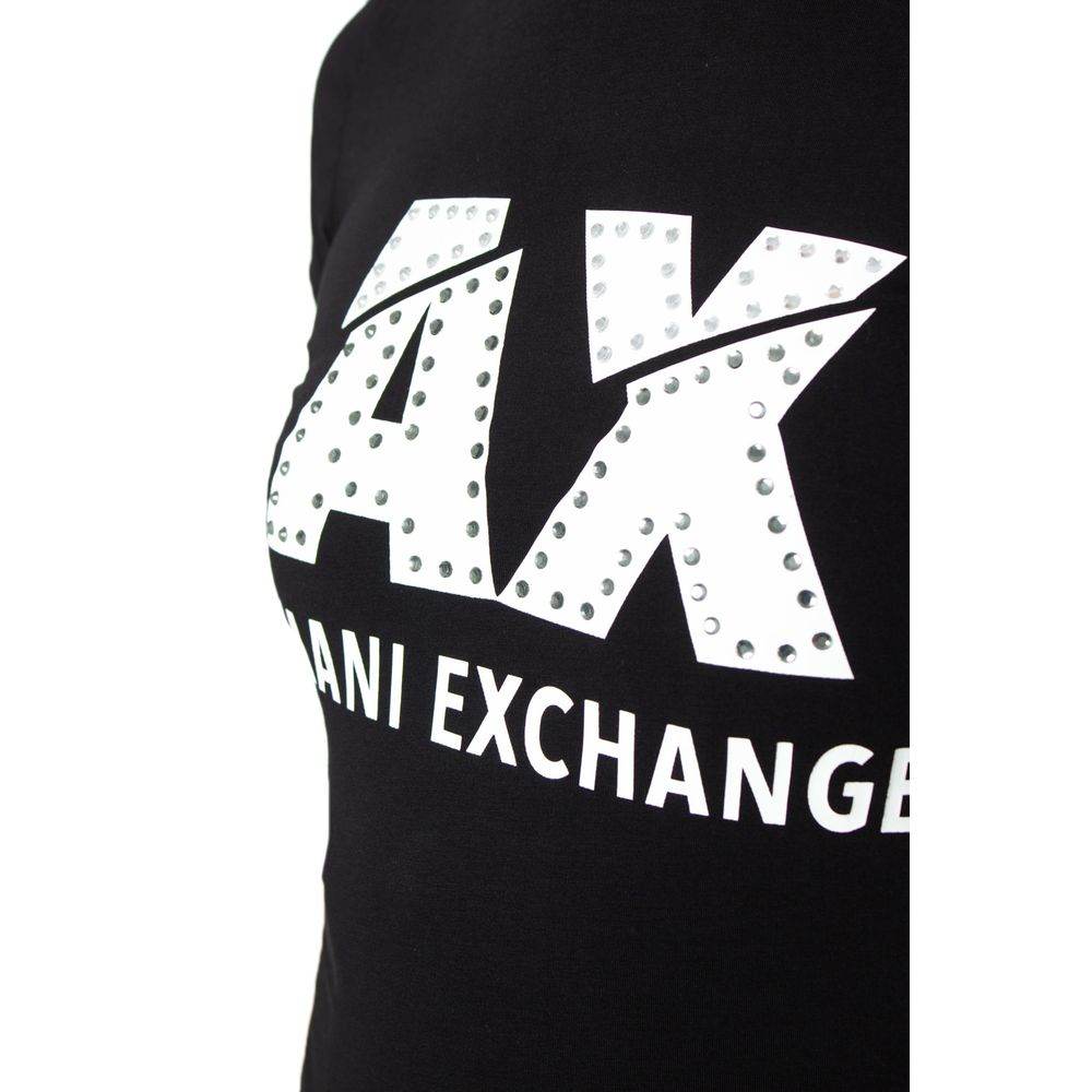 Armani Exchange Black Cotton Tops & T-Shirt - Hilstor