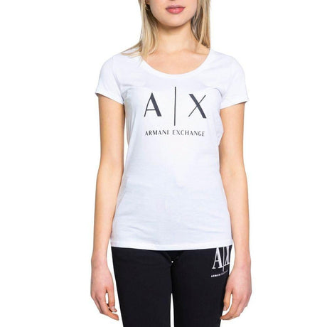Armani Exchange White Cotton Tops & T-Shirt - Hilstor