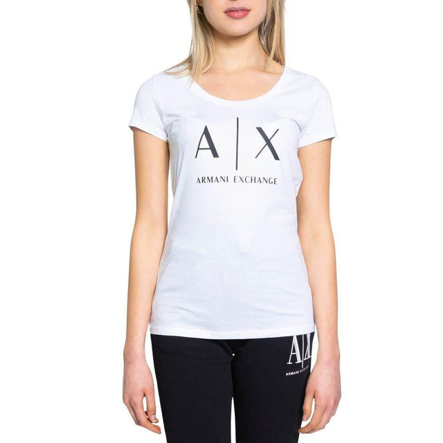 Armani Exchange White Cotton Tops & T-Shirt - Hilstor