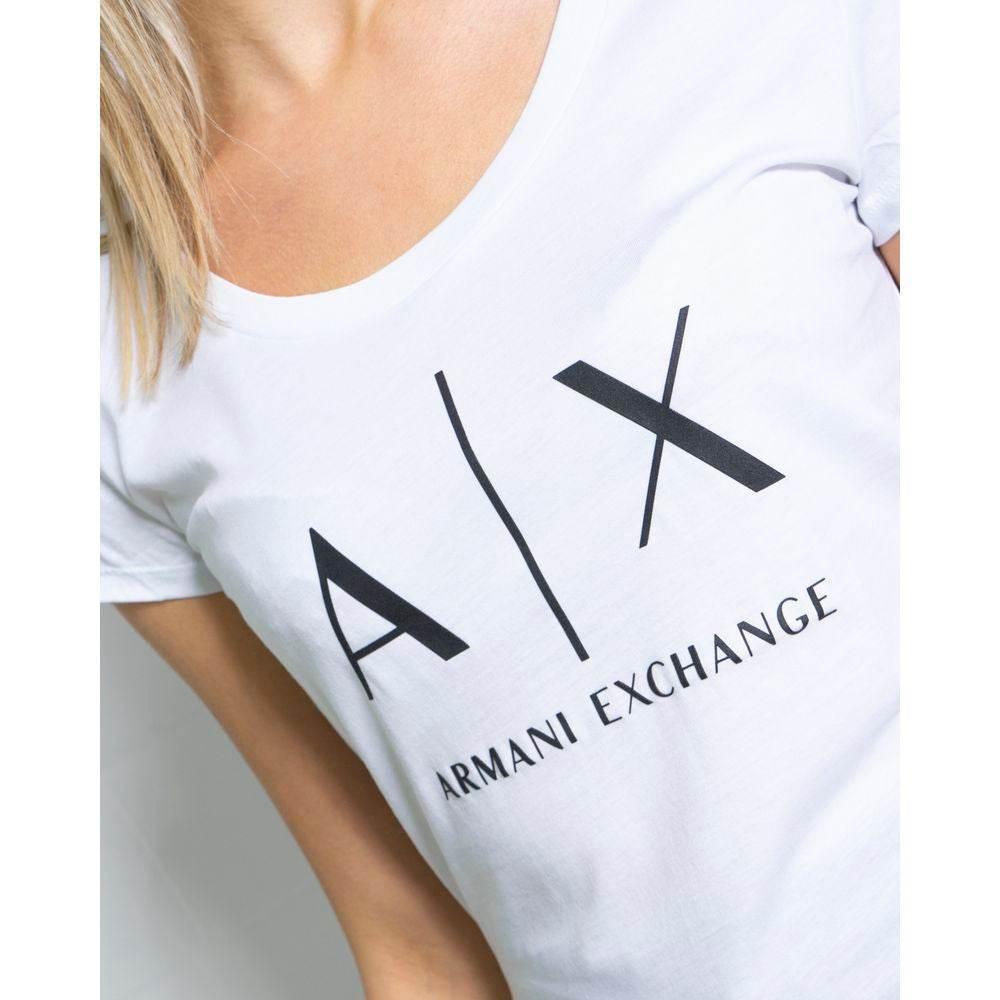Armani Exchange White Cotton Tops & T-Shirt - Hilstor