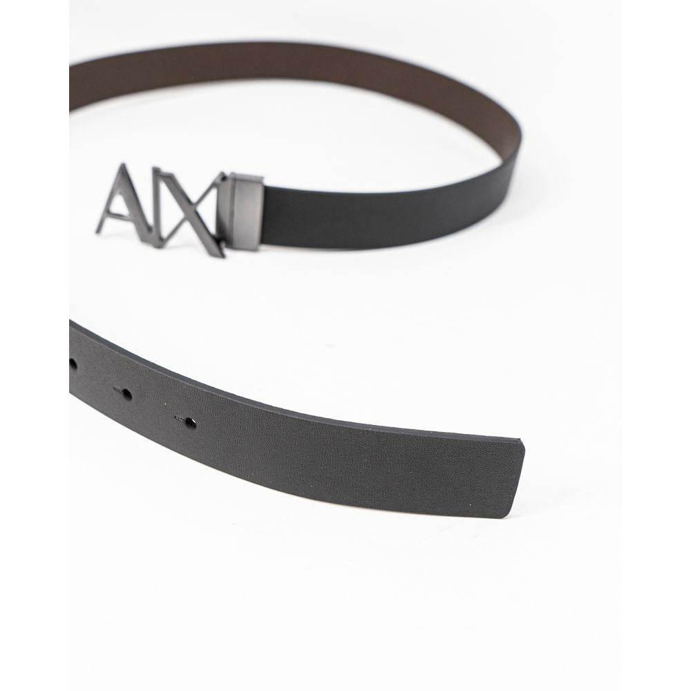 Armani Exchange Black Leather Belt - Hilstor