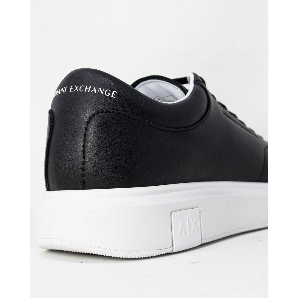 Armani Exchange Black Leather Sneaker - Hilstor