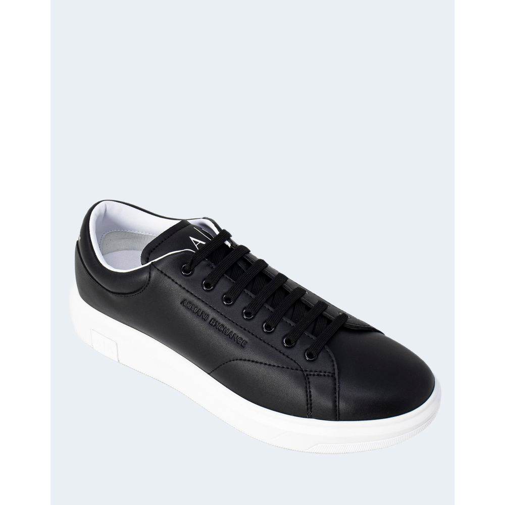 Armani Exchange Black Leather Sneaker - Hilstor