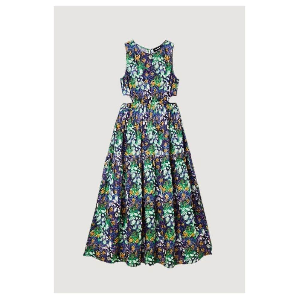 Desigual Blue Viscose Dress - Hilstor
