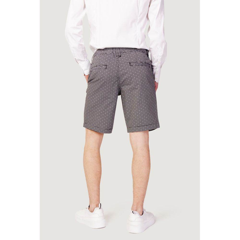 Armani Exchange Black And White Cotton Short - Hilstor