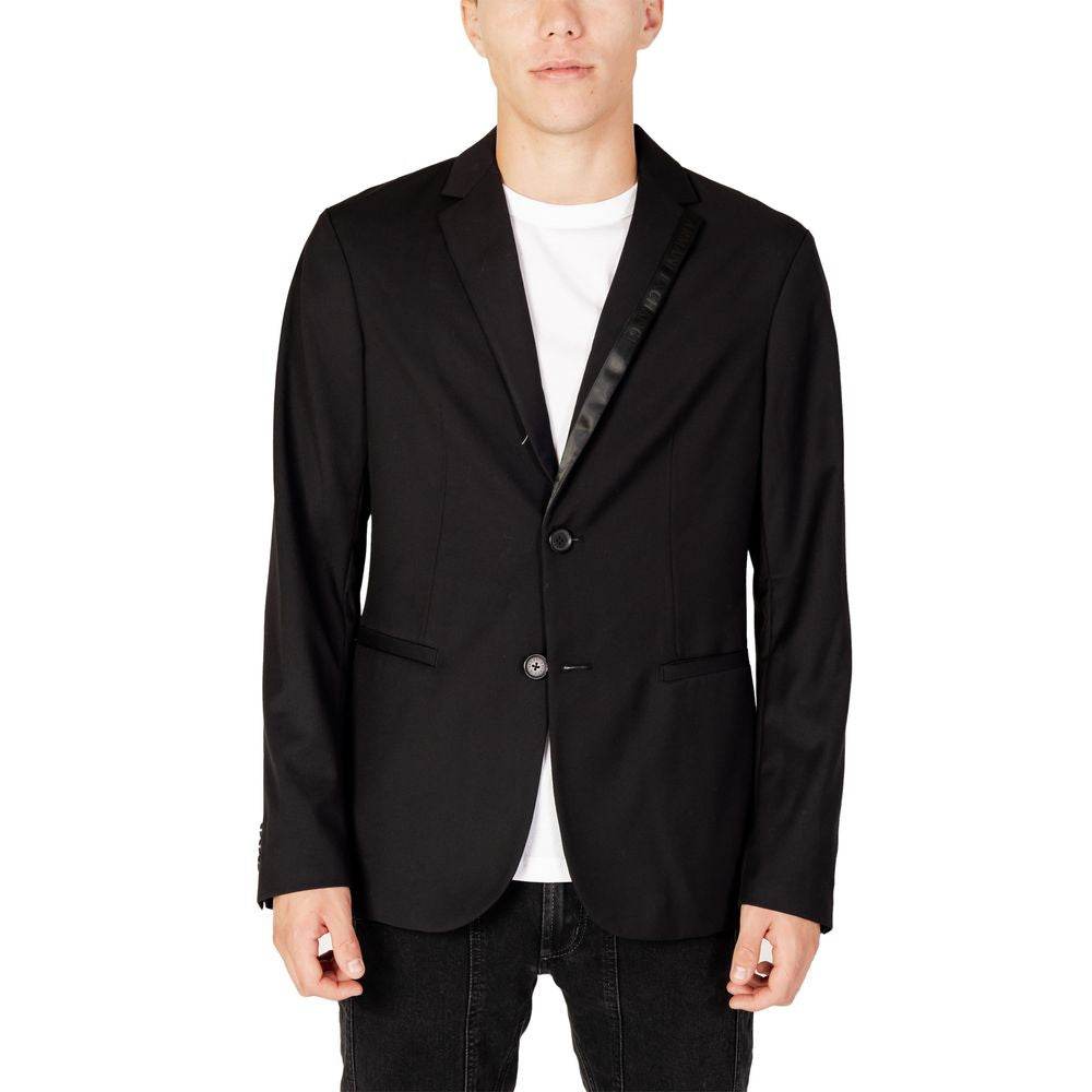 Armani Exchange Black Polyester Blazer - Hilstor
