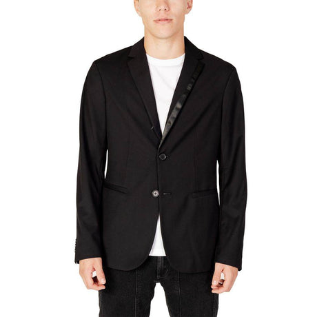 Armani Exchange Black Polyester Blazer - Hilstor