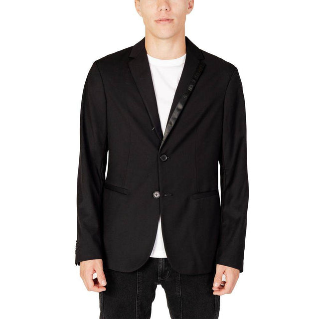 Armani Exchange Black Polyester Blazer - Hilstor