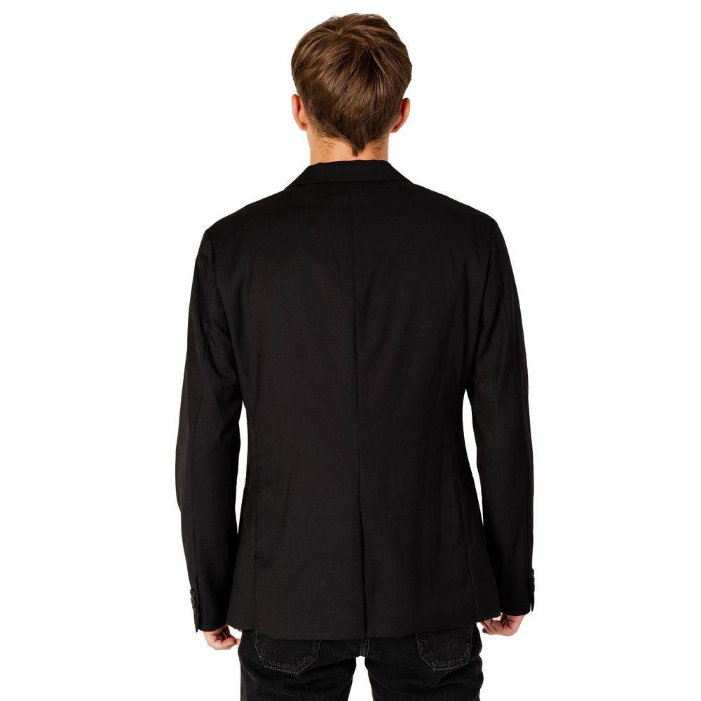 Armani Exchange Black Polyester Blazer - Hilstor