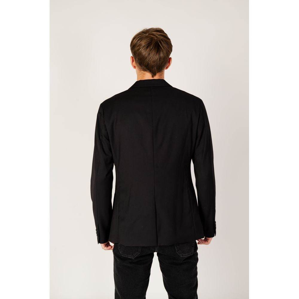 Armani Exchange Black Polyester Blazer - Hilstor