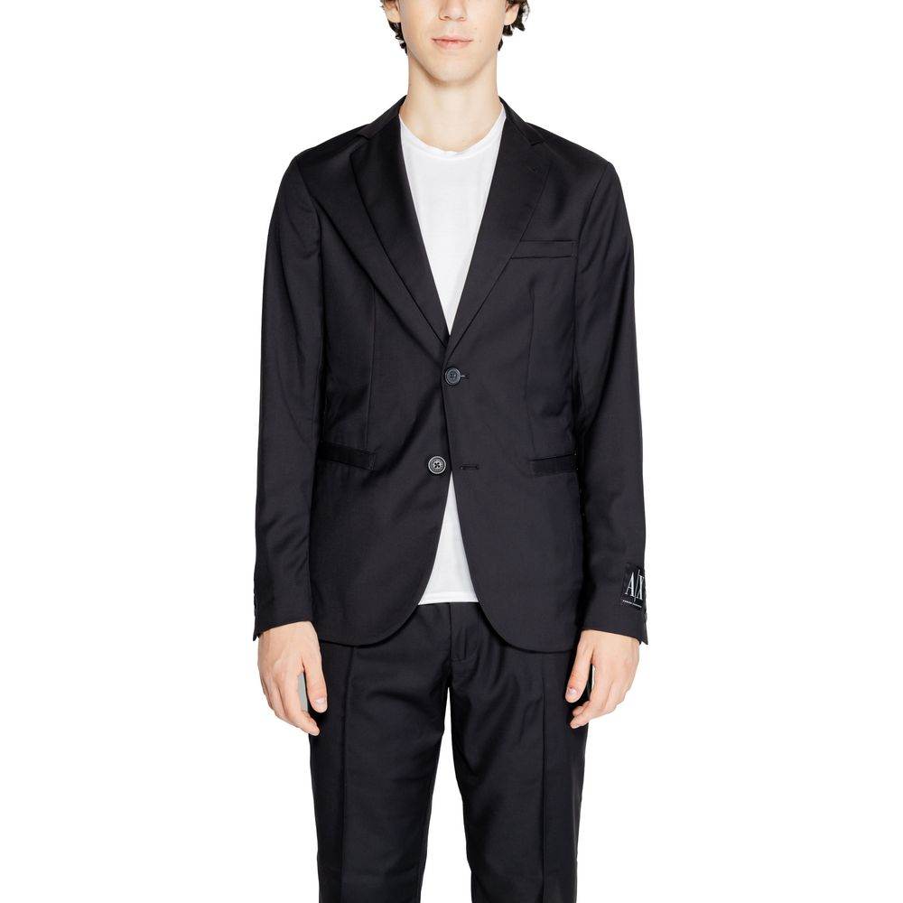 Armani Exchange Black Polyester Blazer - Hilstor