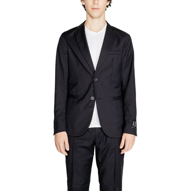 Armani Exchange Black Polyester Blazer - Hilstor