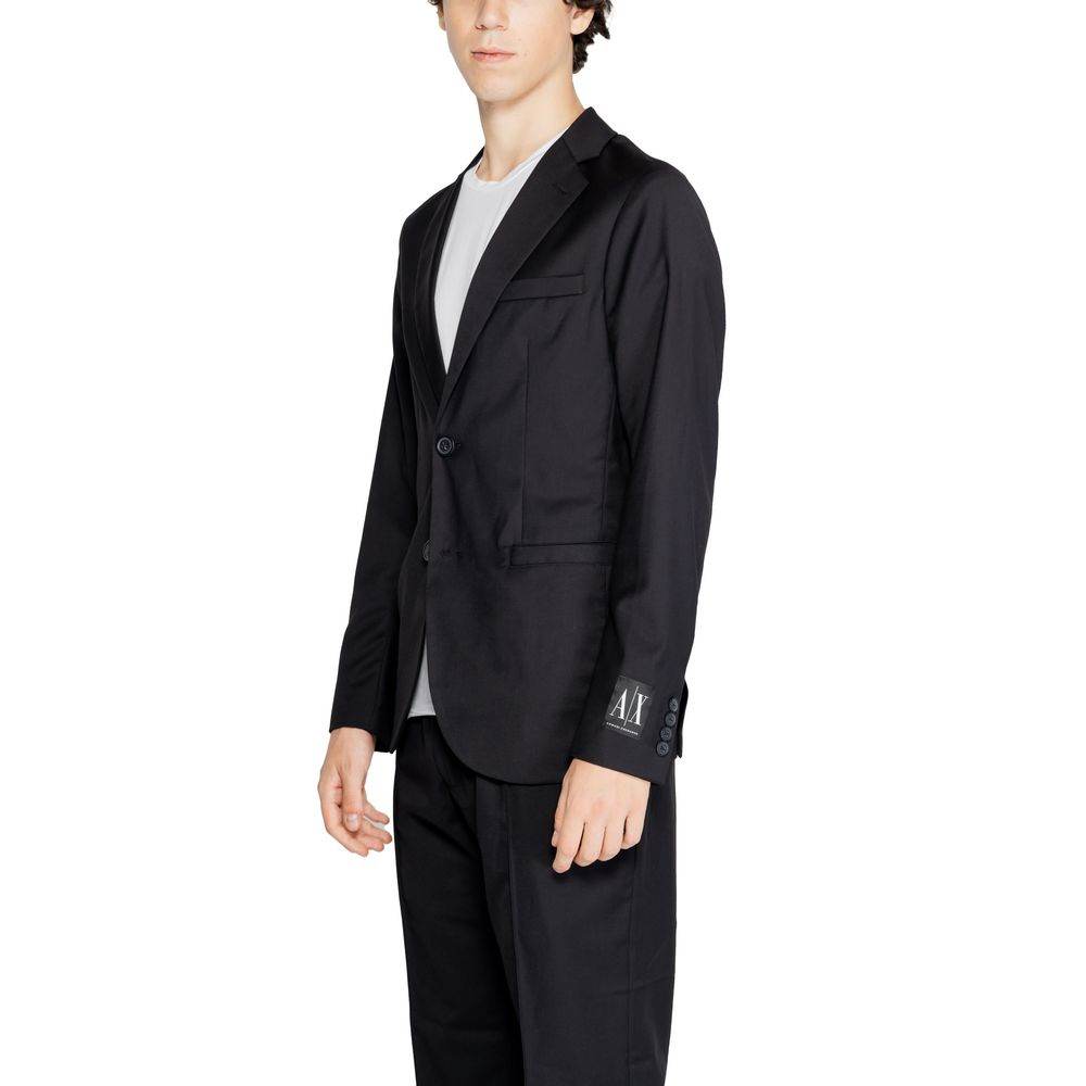 Armani Exchange Black Polyester Blazer - Hilstor