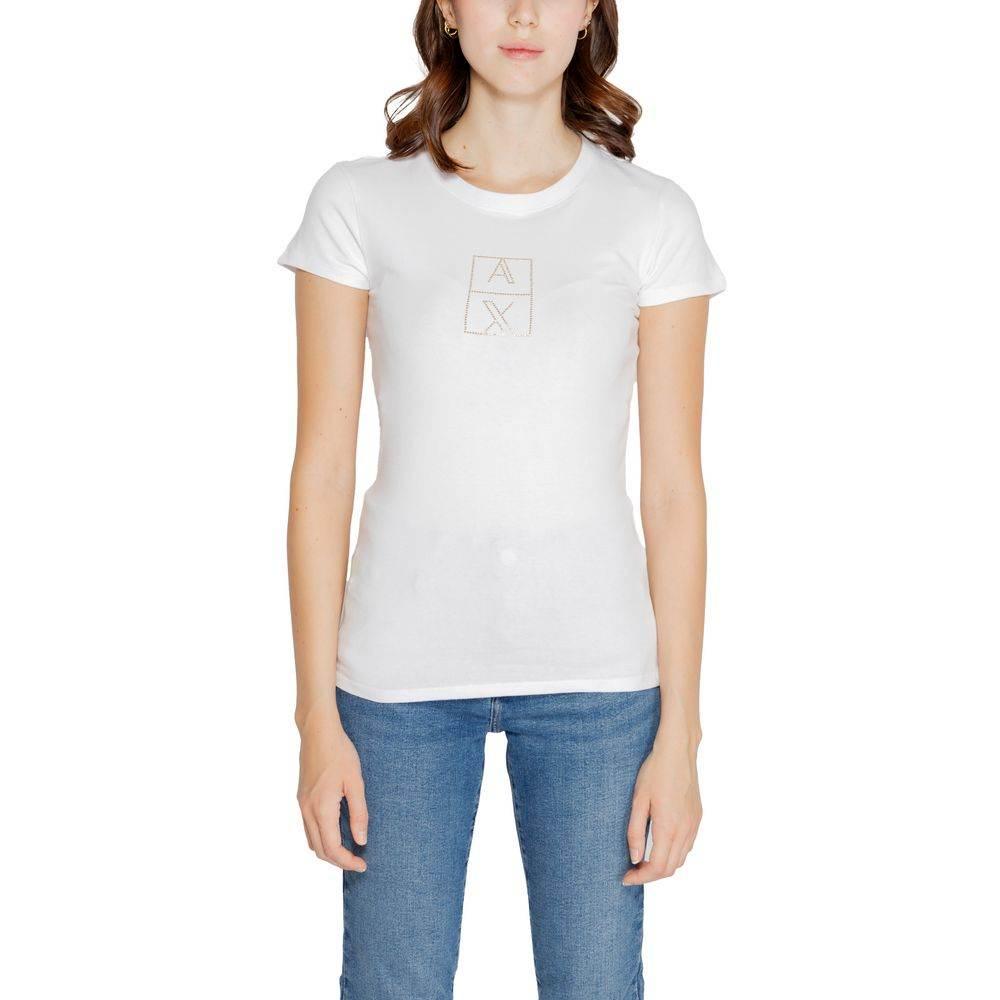 Armani Exchange White Cotton Tops & T-Shirt - Hilstor