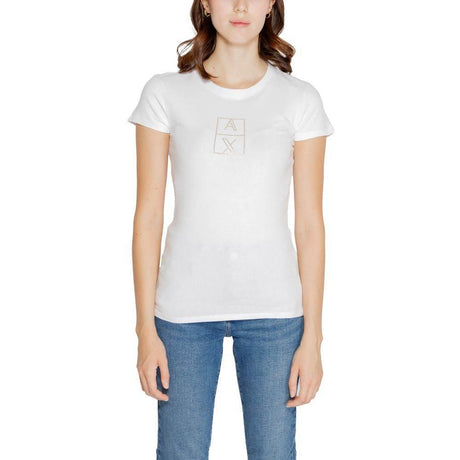 Armani Exchange White Cotton Tops & T-Shirt - Hilstor
