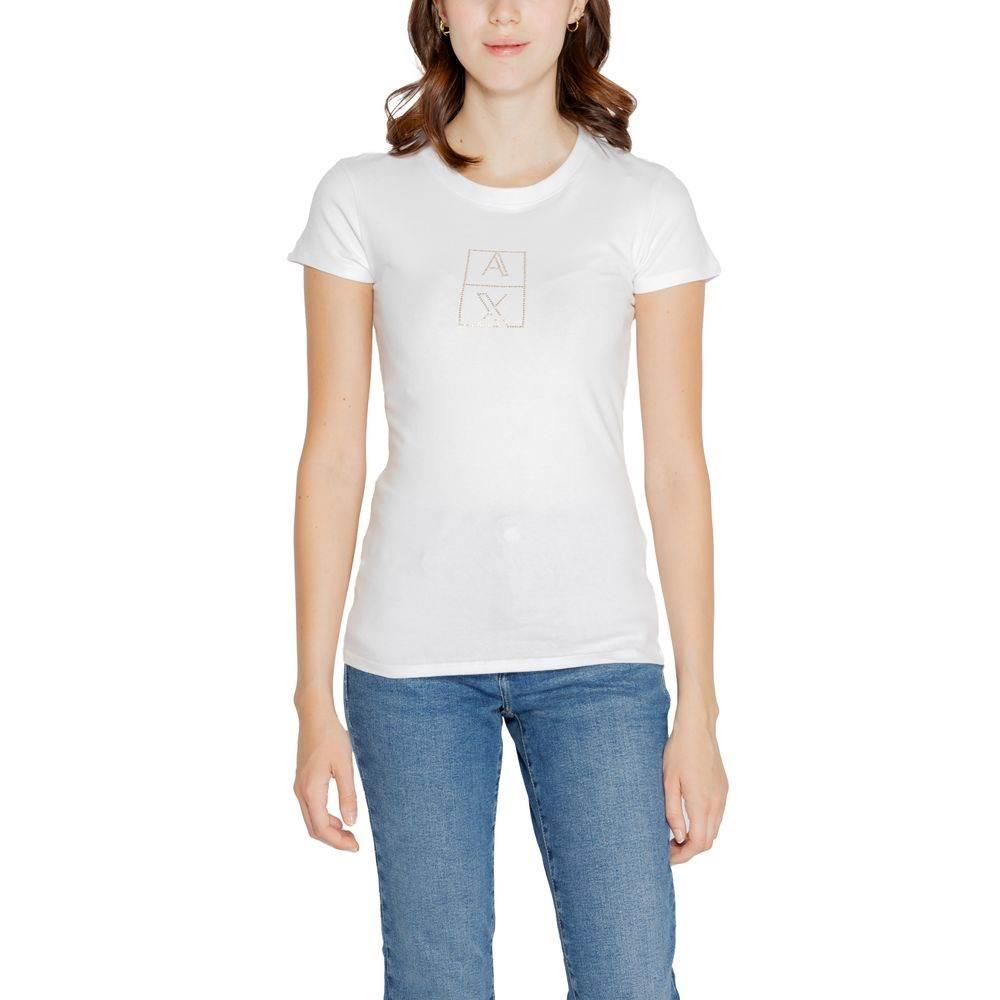 Armani Exchange White Cotton Tops & T-Shirt - Hilstor