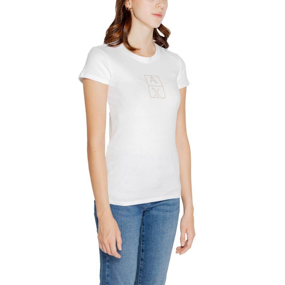 Armani Exchange White Cotton Tops & T-Shirt - Hilstor