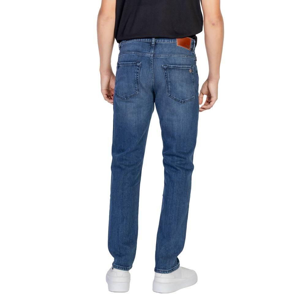 Hugo Boss Blue Cotton Relaxed Fit Jean - Hilstor