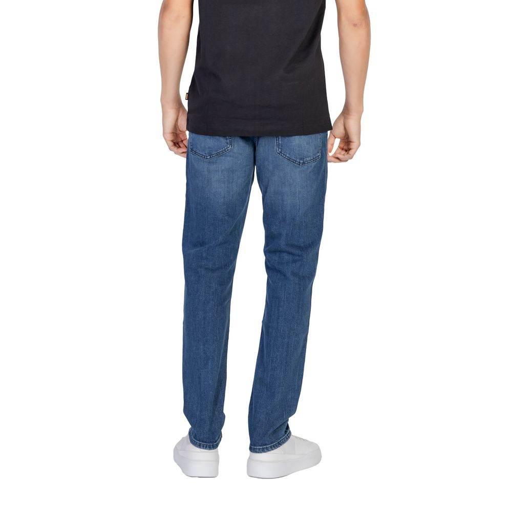 Hugo Boss Blue Cotton Relaxed Fit Jean - Hilstor
