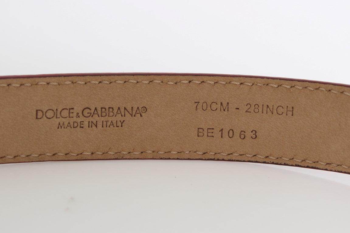 Dolce & Gabbana Polka Dot Snakeskin Belt with Silver Buckle - Hilstor
