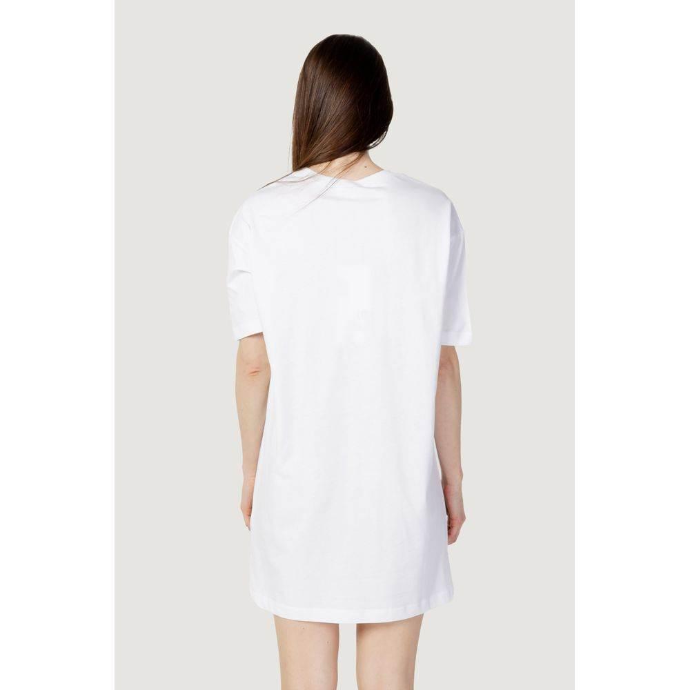 Love Moschino White Cotton Dress - Hilstor