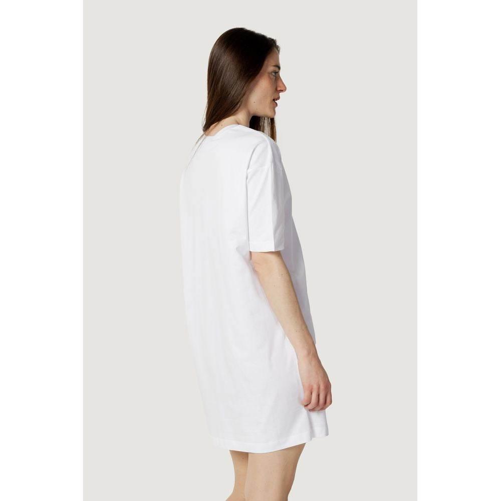 Love Moschino White Cotton Dress - Hilstor