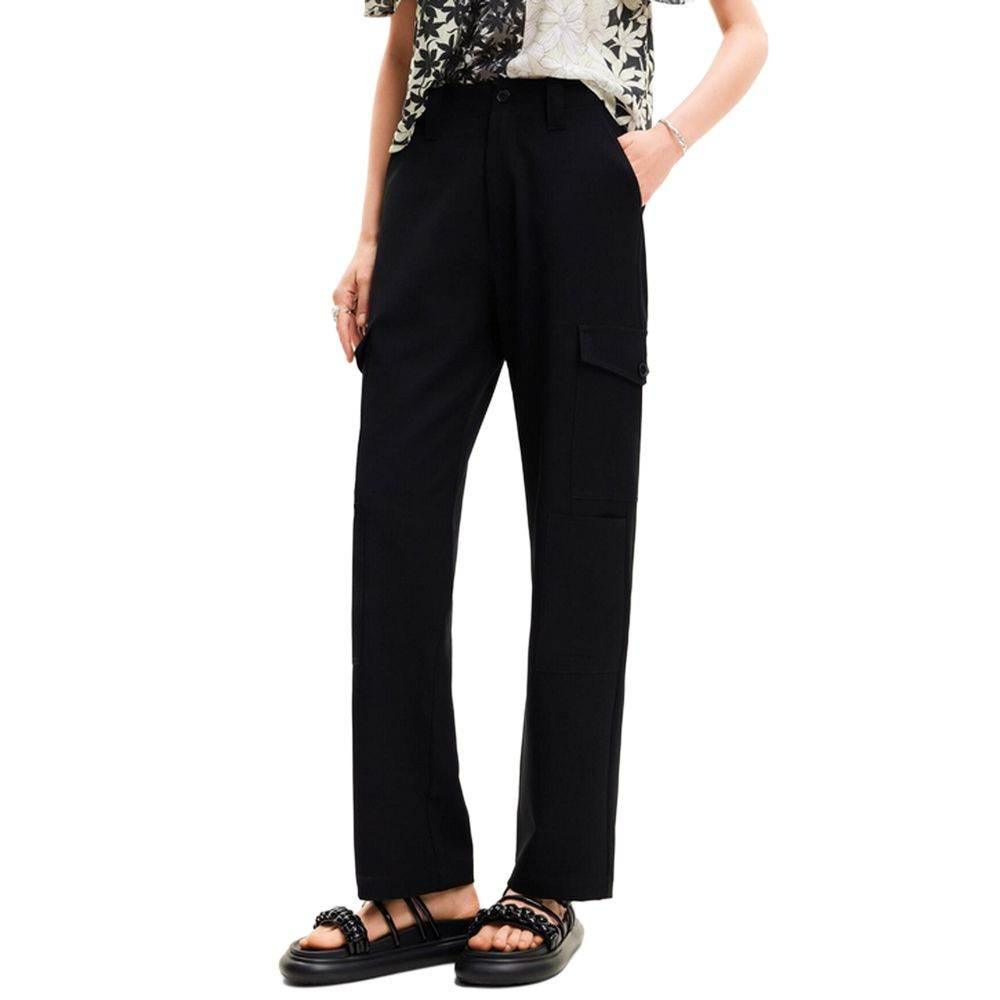 Desigual Black Polyester Cropped Pant - Hilstor