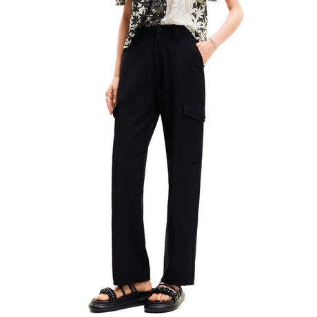 Desigual Black Polyester Cropped Pant - Hilstor