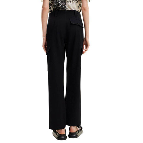 Desigual Black Polyester Cropped Pant - Hilstor