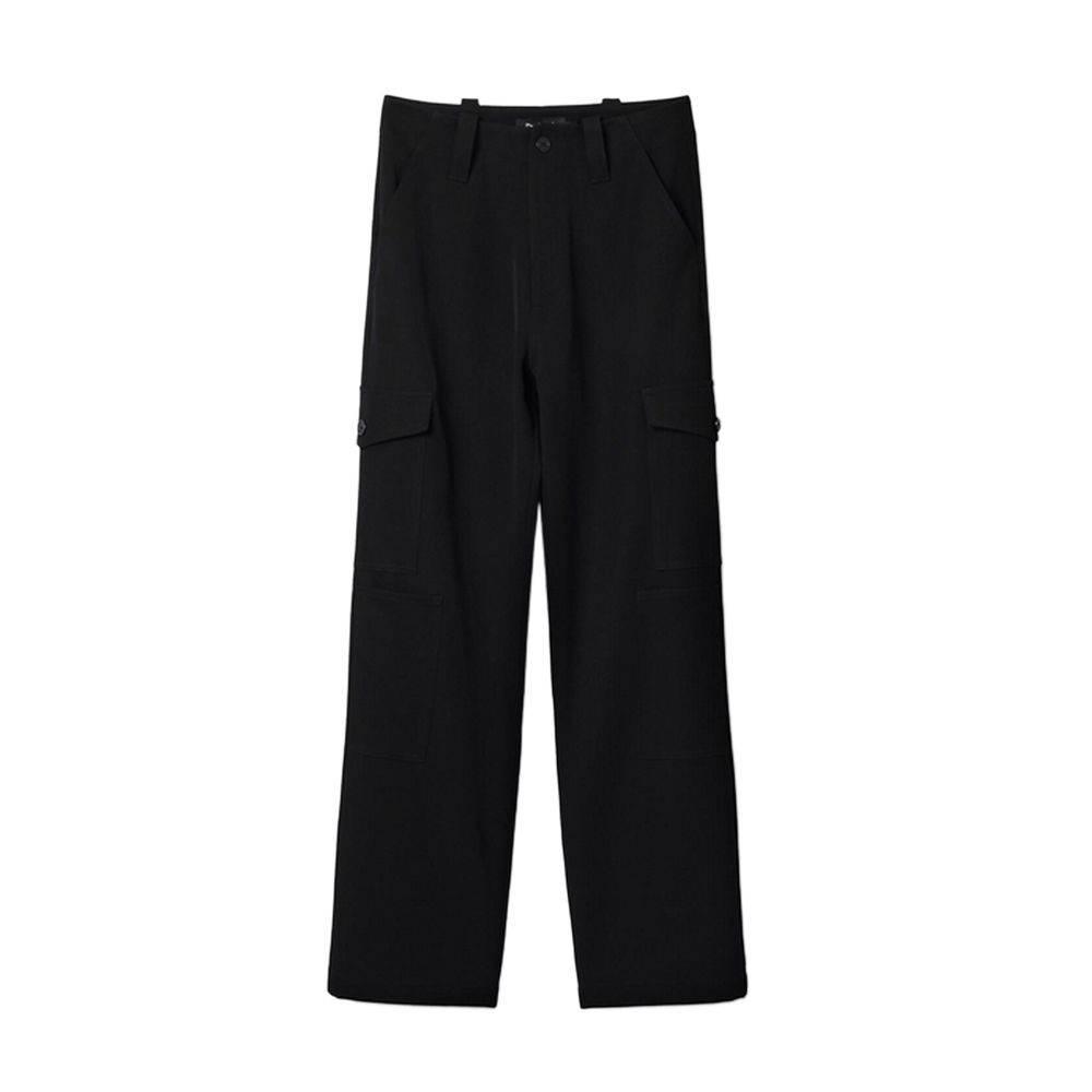 Desigual Black Polyester Cropped Pant - Hilstor