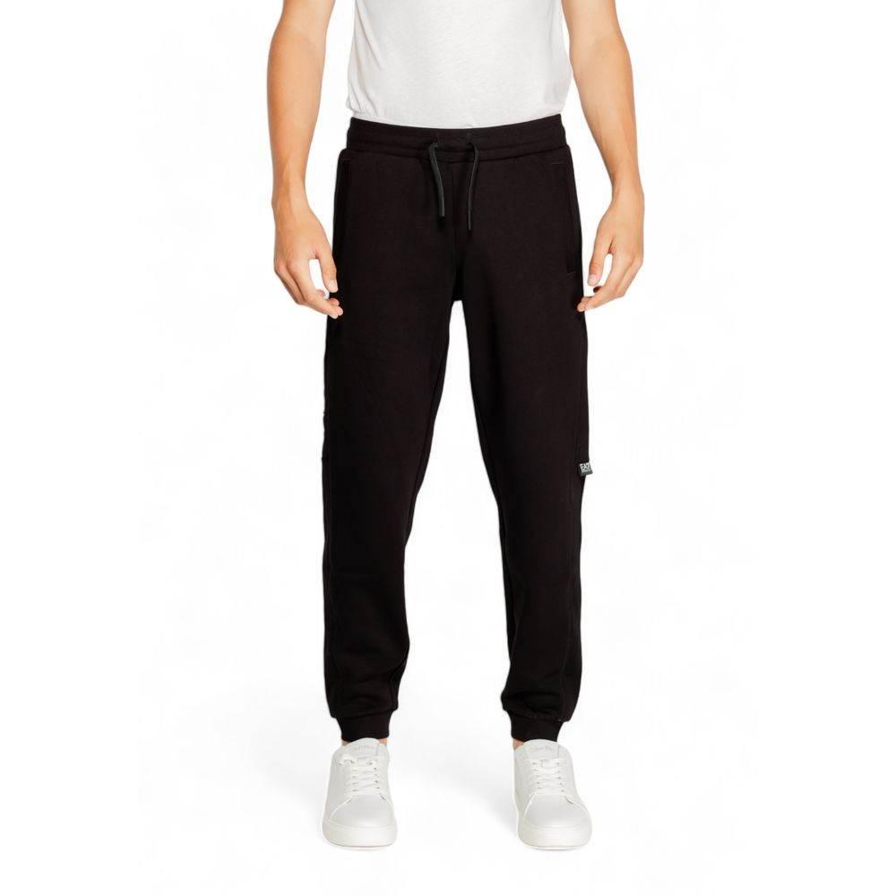 EA7 Emporio Armani Black Cotton Jeans & Pant - Hilstor