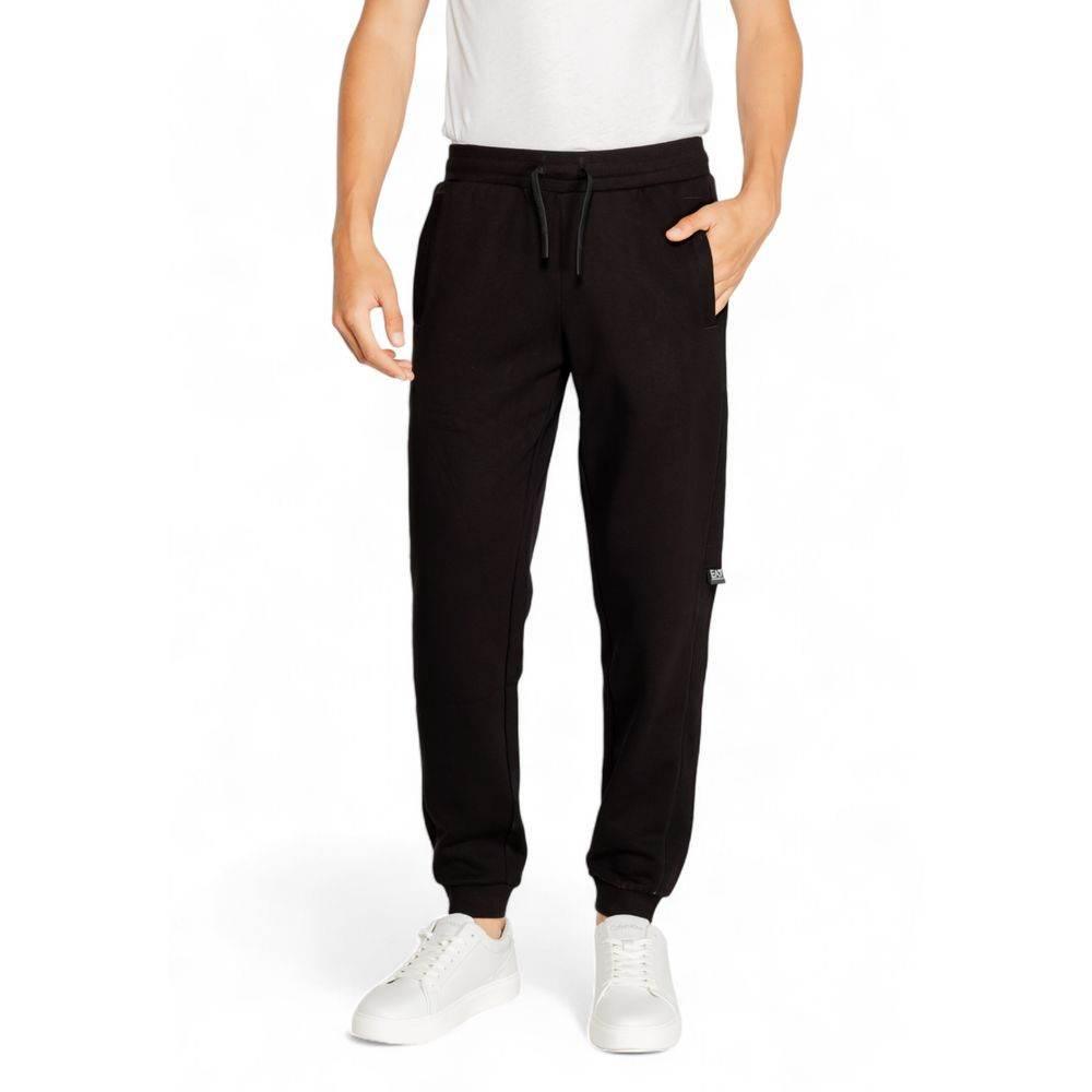 EA7 Emporio Armani Black Cotton Jeans & Pant - Hilstor